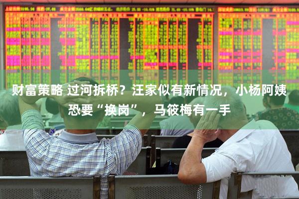 财富策略 过河拆桥？汪家似有新情况，小杨阿姨恐要“换岗”，马筱梅有一手