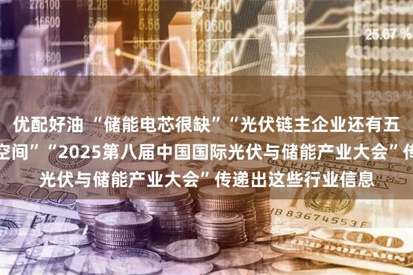 优配好油 “储能电芯很缺”“光伏链主企业还有五倍、十倍以上成长空间”“2025第八届中国国际光伏与储能产业大会”传递出这些行业信息